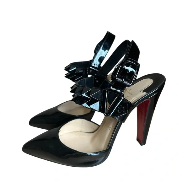 Christian Louboutin Ziggoo 100mm patent spike pointed toe heels RETAIL 1,300 - Picture 2 of 8